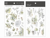 MU Print-On Transfer Stickers 150 - Grey Green Florals