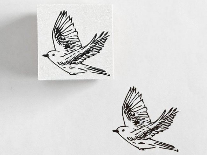 Ponchise Wooden Rubber Stamp - Bird
