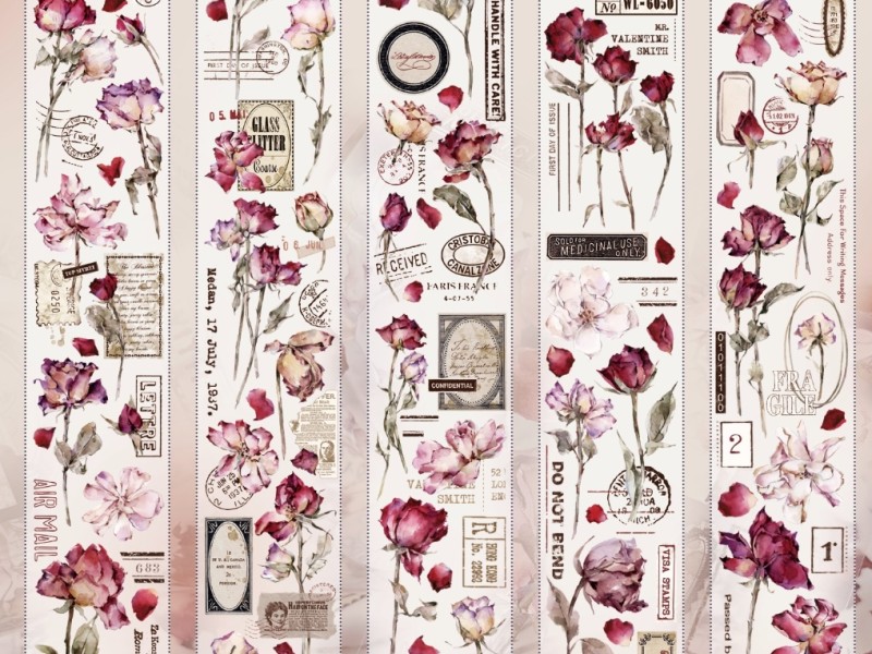 Yier Washi Tape - Ancient Red Roses