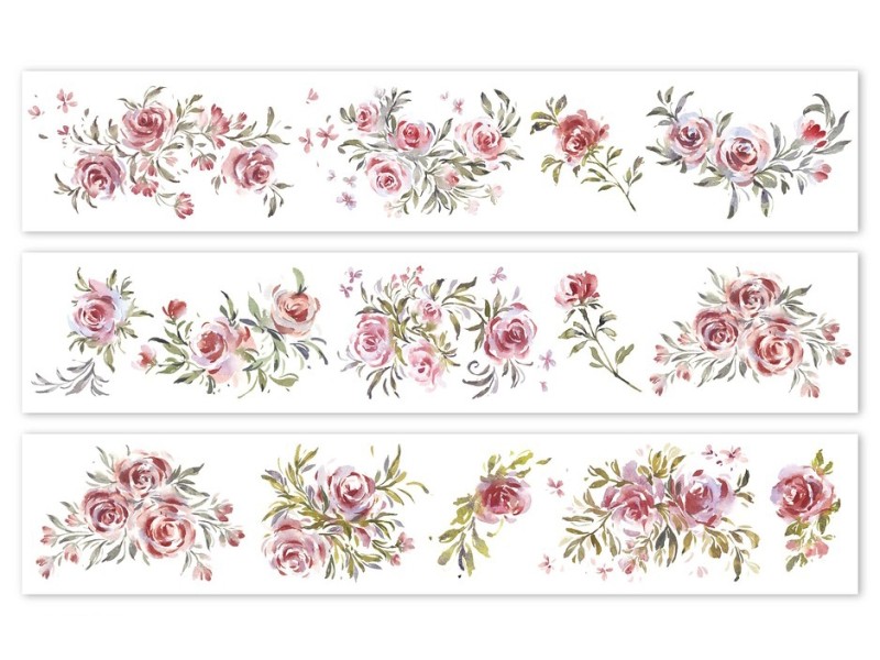 Meow Illustration Washi PET Tape - Summer Roses
