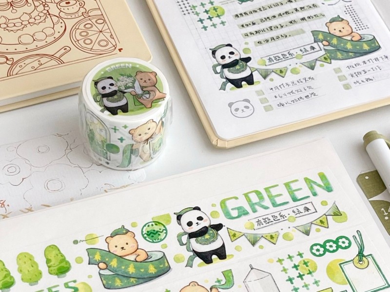 EverEin Washi Tape Bears - Green