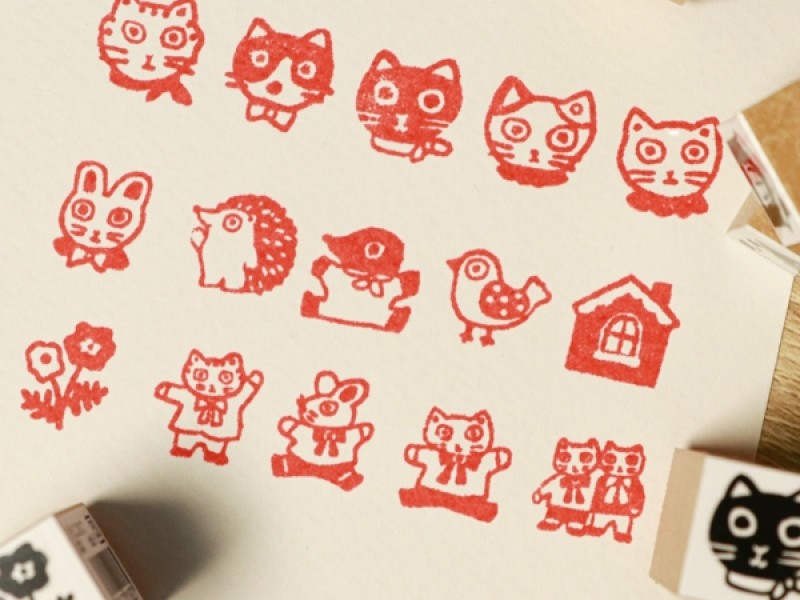 SANBY x Yumi Kitagishi Rubber Stamp Cat - Chibi 03