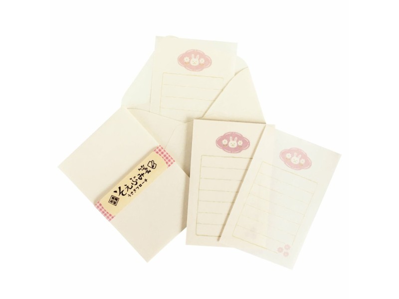 Furukawa Paper Mini Letter Set - Rabbit Brooch