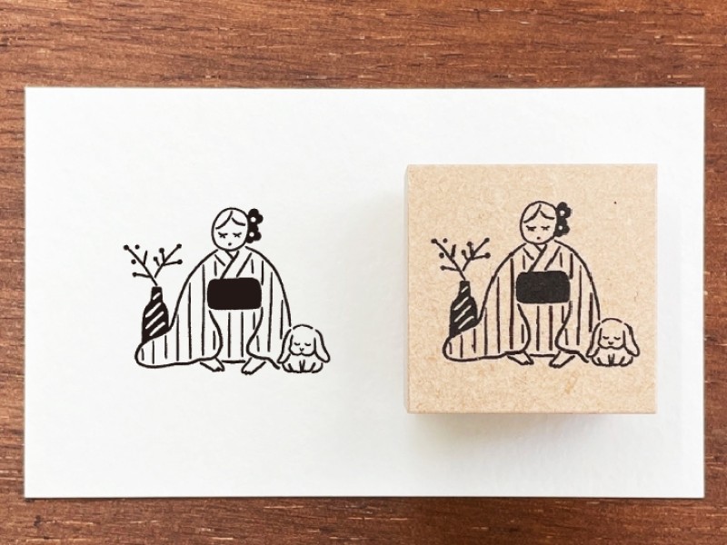 Pre-Order Stamp Marche Girl Rubber Stamp - Greetings