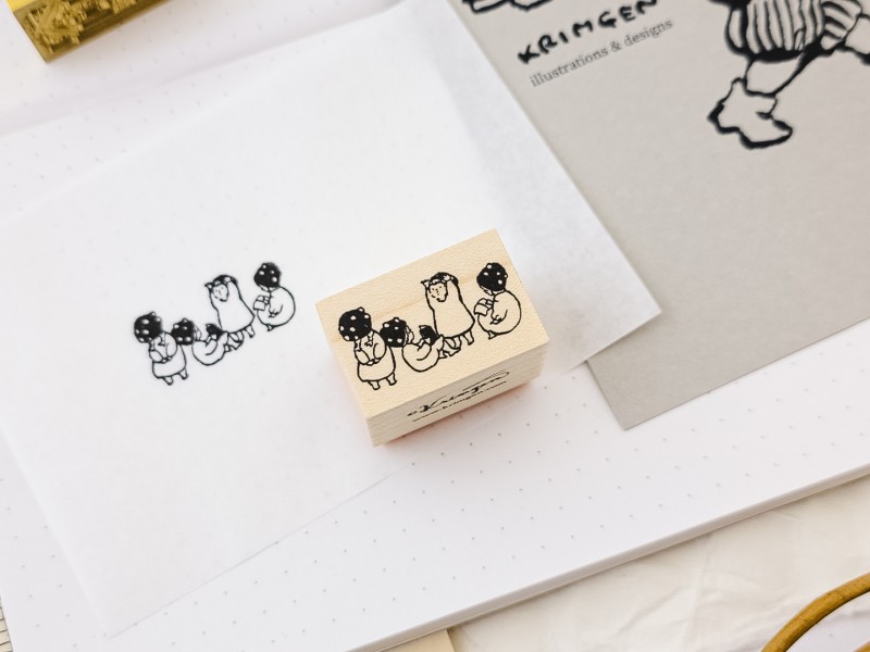 Krimgen Rubber Stamp No.128 - Mushroom Kids Krimgen Rubber Stamp No.128 - Mushroom Kids