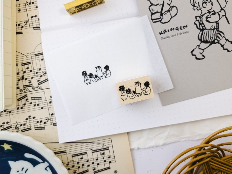 Krimgen Rubber Stamp No.128 - Mushroom Kids Krimgen Rubber Stamp No.128 - Mushroom Kids
