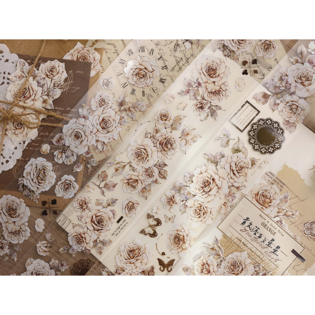 Xiaobaijia Clear PET Tape - Gentle Moon Rose - WEN-T034 | Kuldlelu