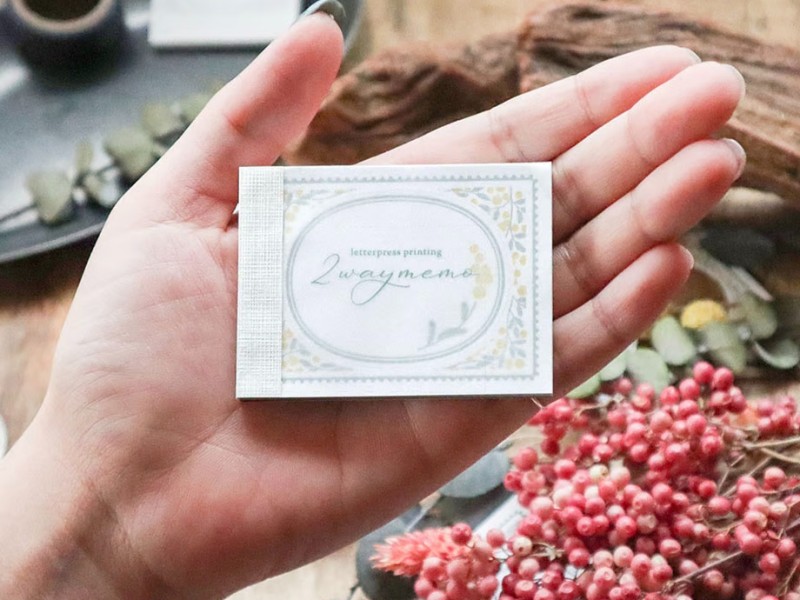 Keibunsha Two-Way Letterpress Pocket Memo - Mimosa