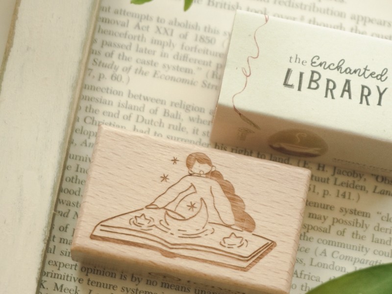 Teayou Rubber Stamp Enchanted Library - Moonlight