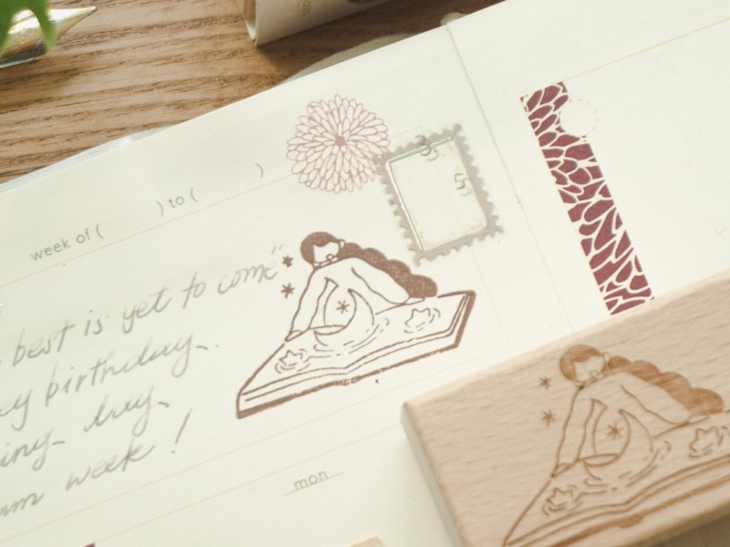 Teayou Rubber Stamp Enchanted Library - Moonlight
