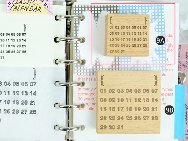 Kurukynki Rubber Stamp Monthly Calendar - Nano 9A