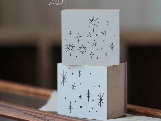 Pre-Order LCN Rubber Stamp Set - Hand Drawn Stars L