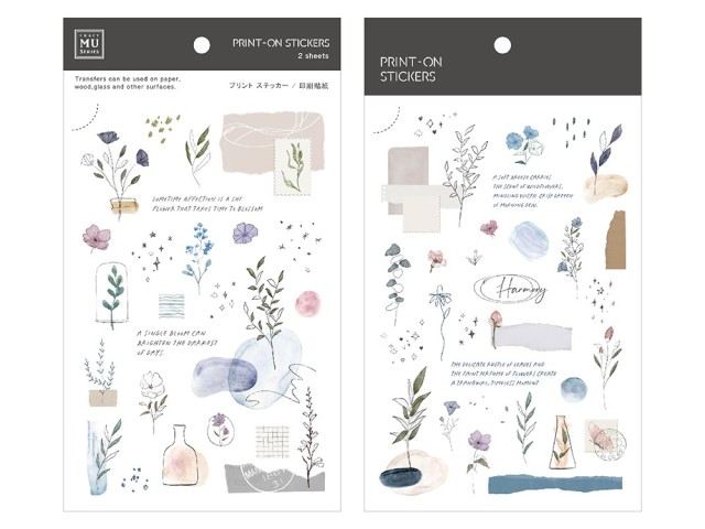 MU Print-On Transfer Stickers 269 - Watercolor Botanical