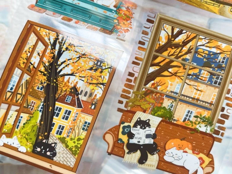Pre-Order Xiami Original PET Tape Autumn Gazette - Cats and Fall Scenery