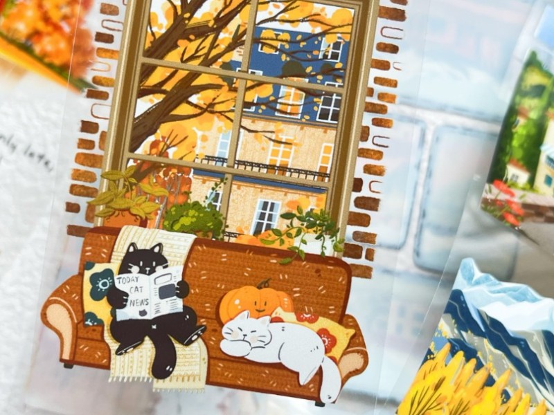 Pre-Order Xiami Original PET Tape Autumn Gazette - Cats and Fall Scenery