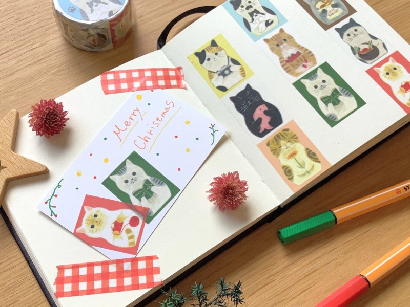 Pre-Order 4Legs Washi Tape With Cats - C