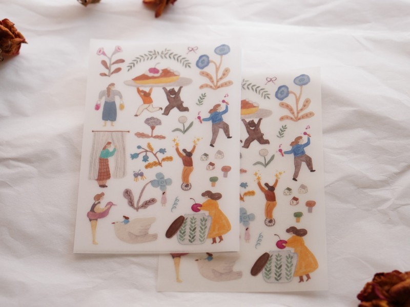 Ivy Snow Rub-On Stickers - A Lovely Day