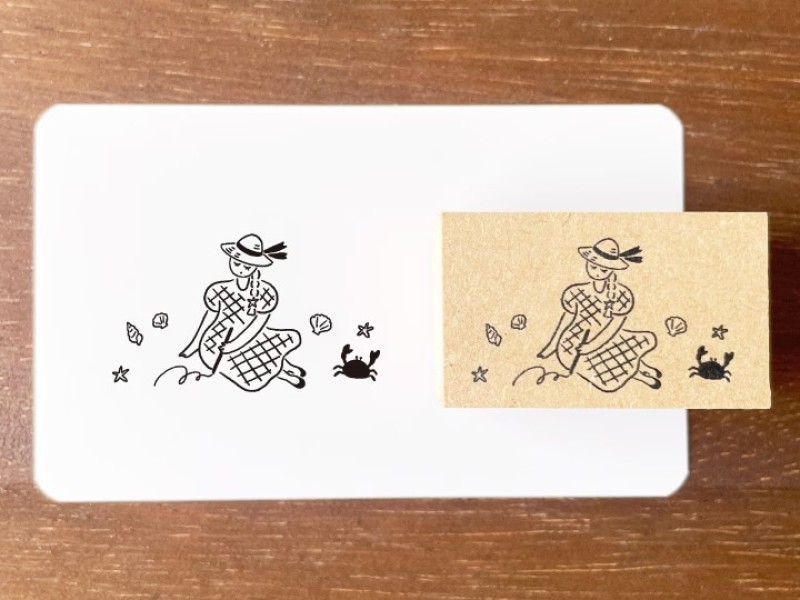 Stamp Marche Rubber Stamp - Beach Sketch