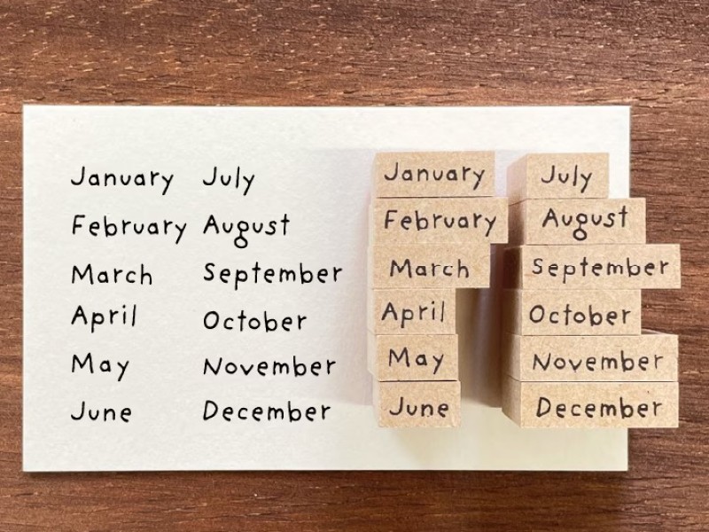 Stamp Marche Rubber Stamp Set - Months