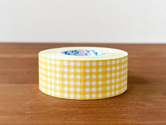 Pre-Order Stamp Marche Label Sticker Gingham Check - Orange