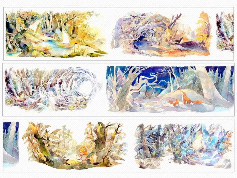 Sleeping Theater Studio Washi Tape Sample - Edge of the World