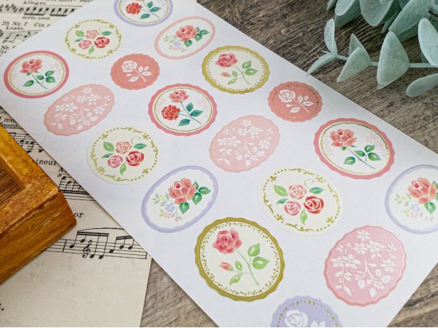 Elegant Floral Stickers - Rose
