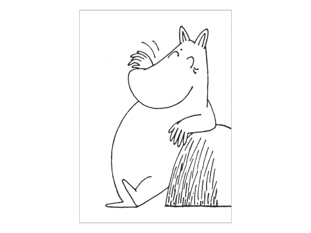 Moomin Postcard Black And White - Moomintroll 2