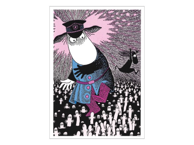 Moomin Postcard - Hemulen And Hattifatteners Blue