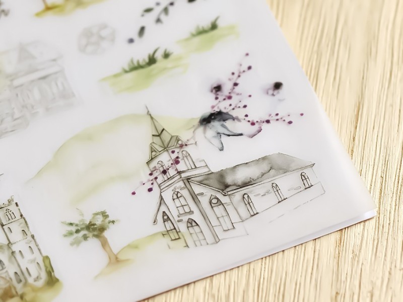 MU Print-On Transfer Stickers 112 - Countryside Scenery