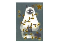 Winter Postcard Kaisu Sandberg - Cat Tangled In Lights