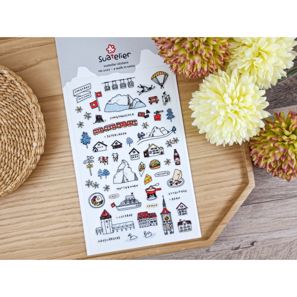 Suatelier Stickers 1107 - A Walk In Swiss | Kuldlelu