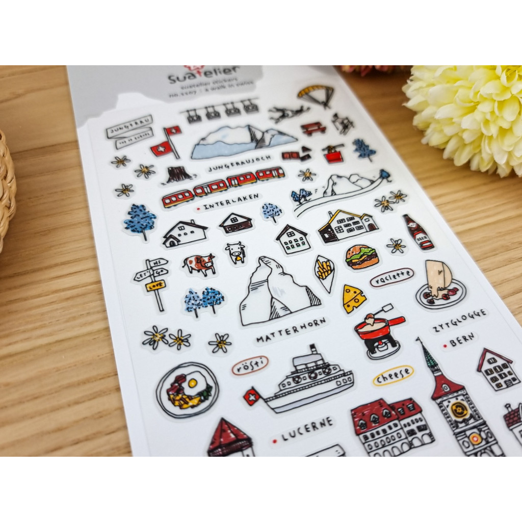 Suatelier Stickers 1107 - A Walk In Swiss | Kuldlelu
