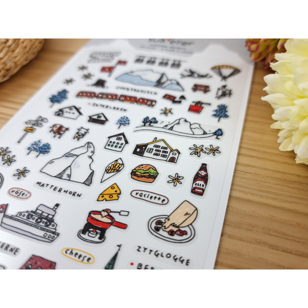 Suatelier Stickers 1107 - A Walk In Swiss | Kuldlelu