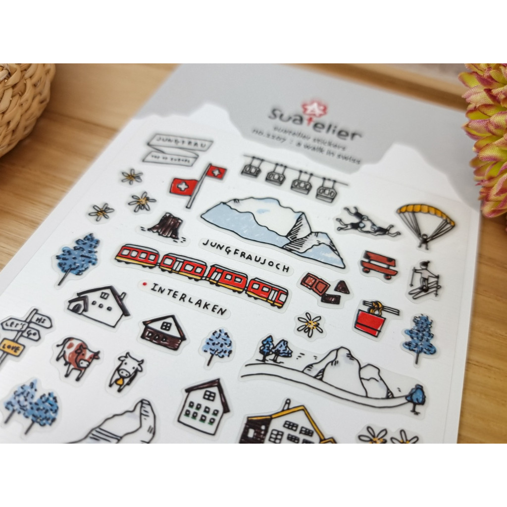 Suatelier Stickers 1107 - A Walk In Swiss | Kuldlelu