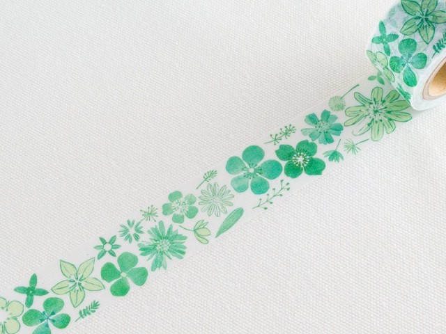 Chamil Garden Washi Tape - Green Flower