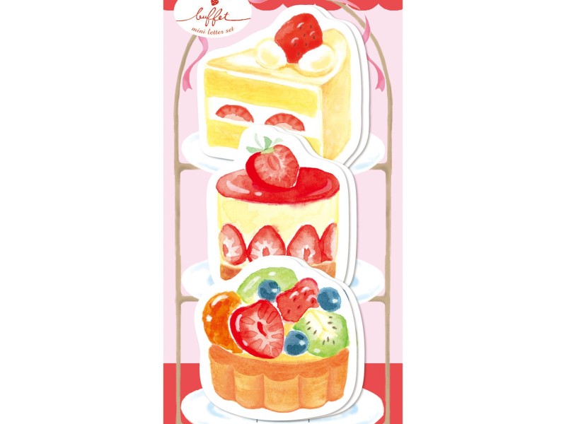 Furukawa Die Cut Letter Set With Envelopes Strawberry Buffet - Short Cake