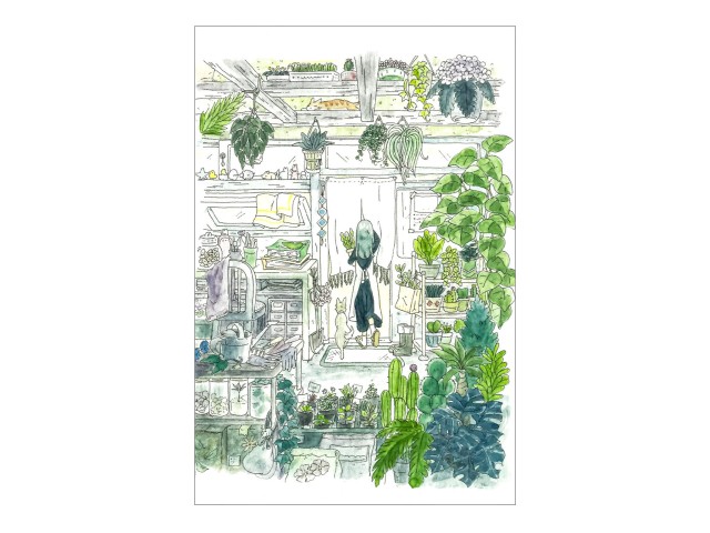 Mina Kawai Postcard - Gardening