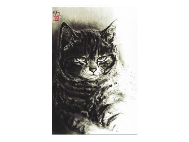 Nakahama Minoru Cat Postcard - HW041