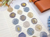 Q-Lia Wax Seal Stickers With Shine - Deep Blue