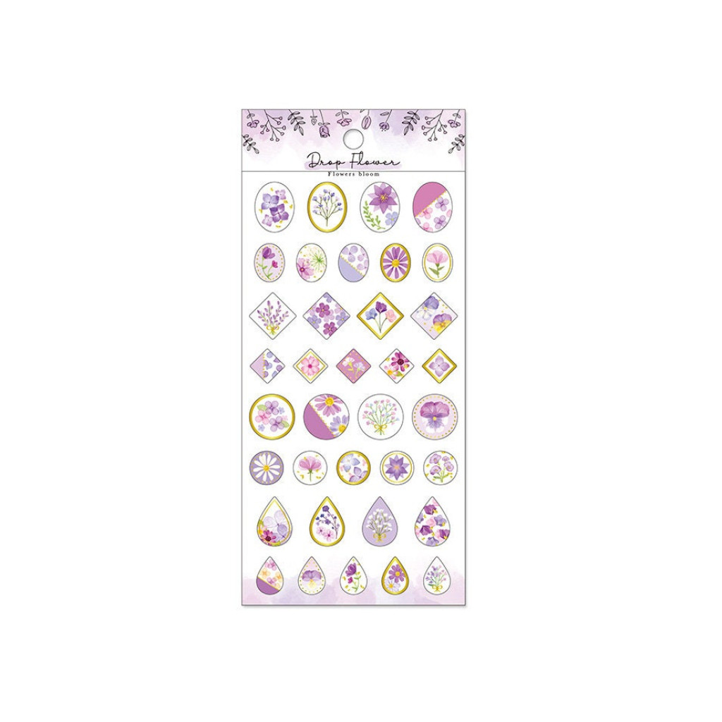 Stickers Drop Flower - Purple | Kuldlelu
