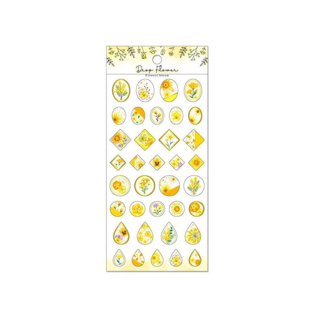 Stickers Drop Flower - Yellow | Kuldlelu
