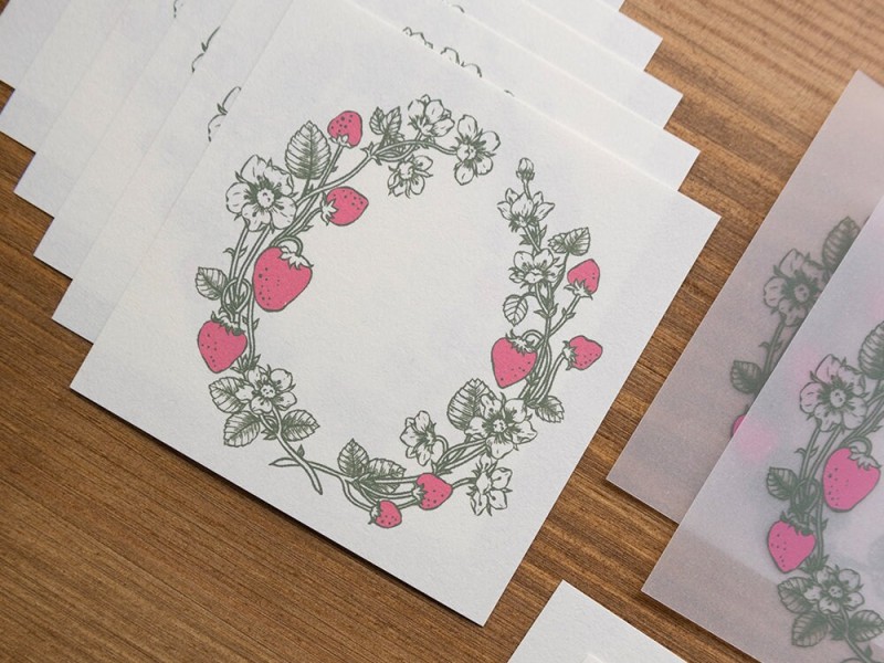 Loidesign Notepaper Set - Flower And Fruit Wreath