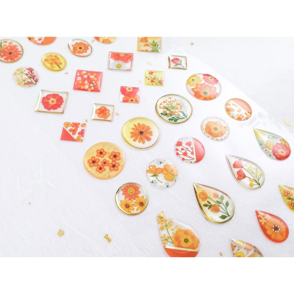 Stickers Drop Flower - Orange | Kuldlelu