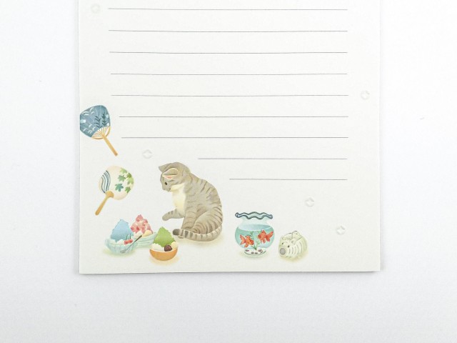Letter Set With Envelopes Embossed - Cat And Summer