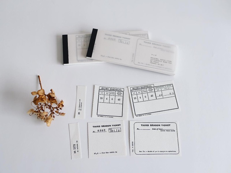 Yohaku Letterpress Notepad M098 - Ticket