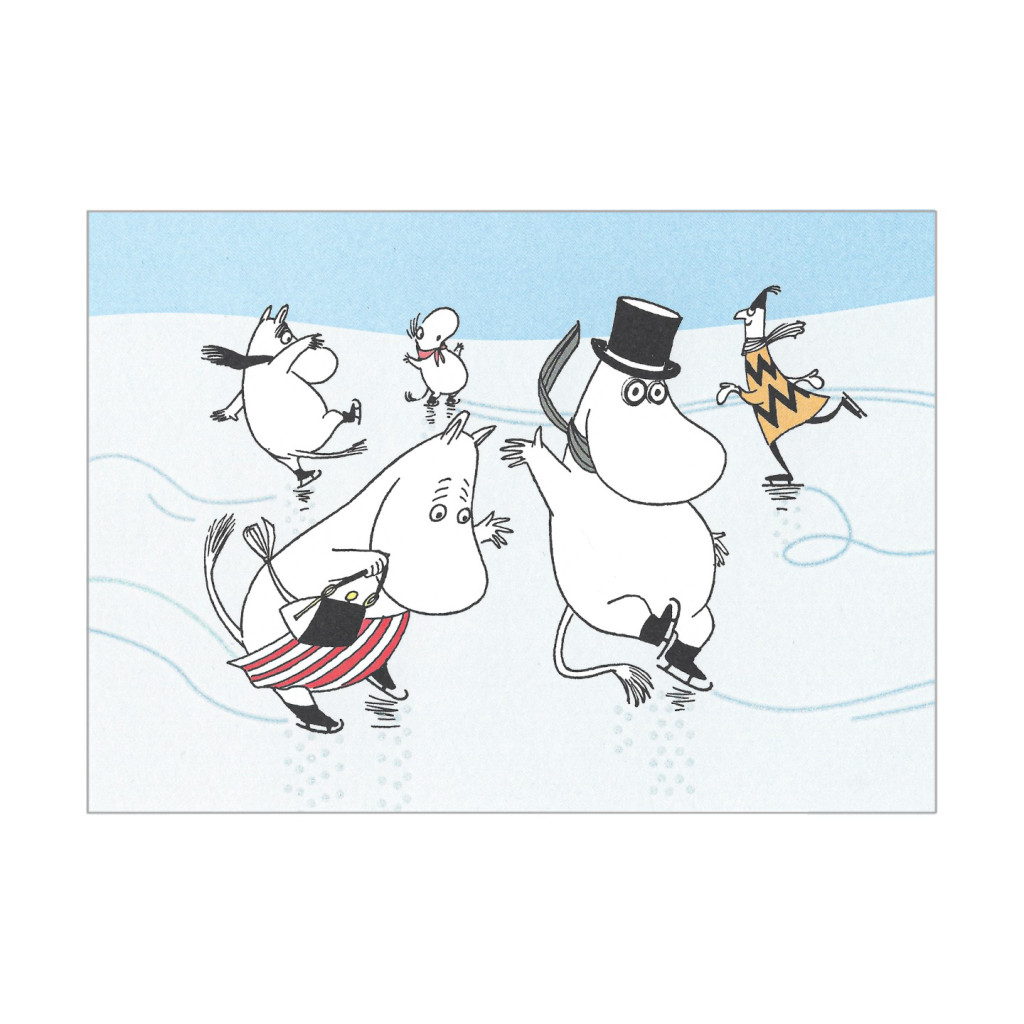 Carte De Voeux Moomins (Mumins) - Design Typographique "Jump On Ice" - Putinki - Neuf