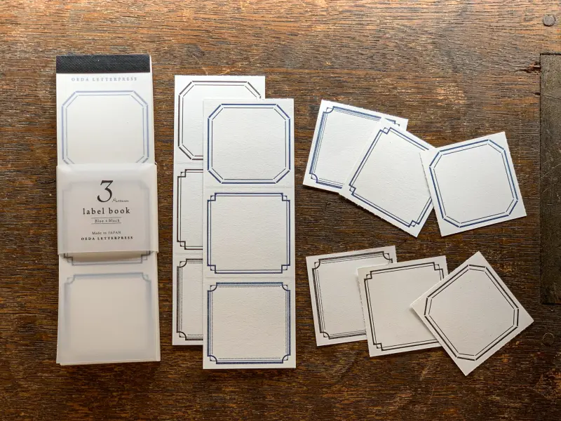 Oeda Letterpress | Label Book 3 Pattern - Blue & Black