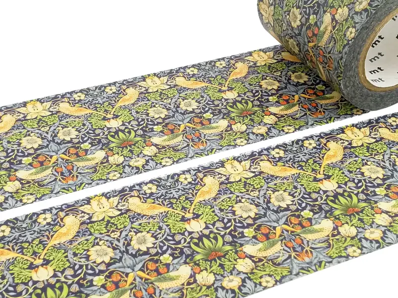 MT William Morris Botanical Floral Washi Tape  Strawberry Thief