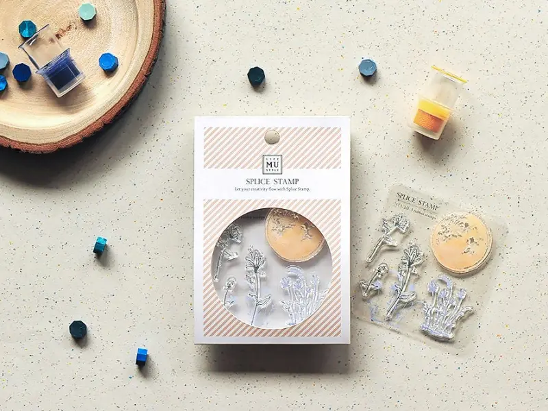 MU Print On Clear Splice Stamp Set 20 Moon Flowers