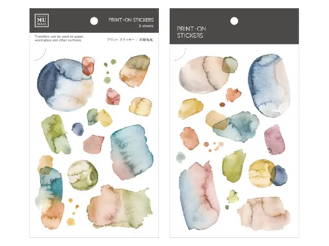 MU Print-On Transfer Stickers 133 - Watercolor Splash Green Hues